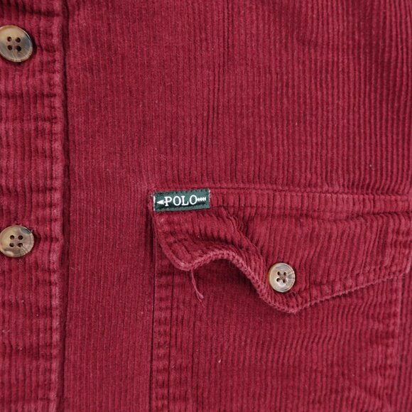 Ralph Lauren Polo Country Shirt Mens 2XL Red Corduroy Classic Fit Button Up - Picture 6 of 9